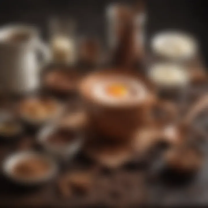 Ingredients laid out for crafting hot chocolate