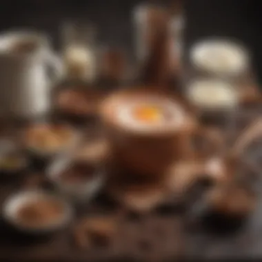 Essentials for a Gourmet Experience Ingredients laid out for crafting hot chocolate