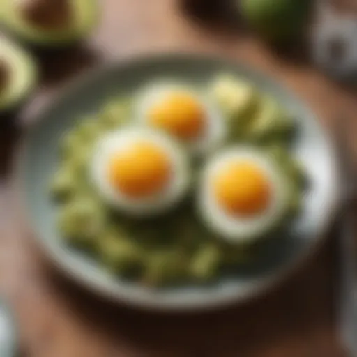 A vibrant plate of avocado and eggs