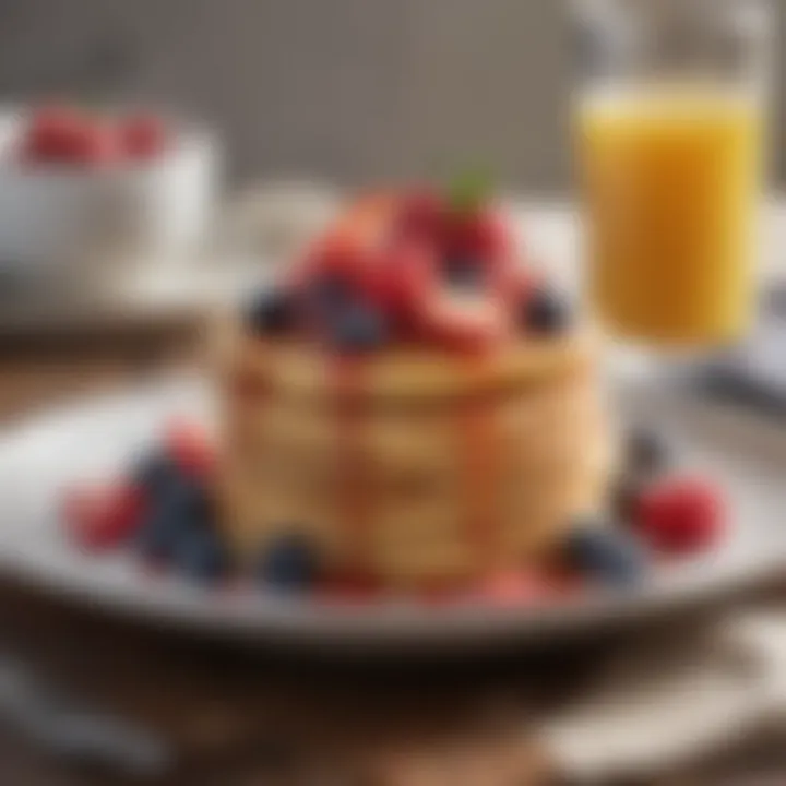 A delicious spread of keto pancakes topped with berries