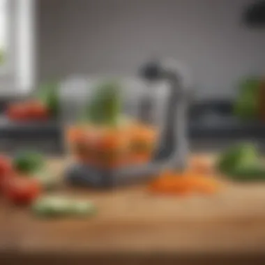 Efficient Vegetable Chopper A sleek, modern gadget designed to chop vegetables quickly.