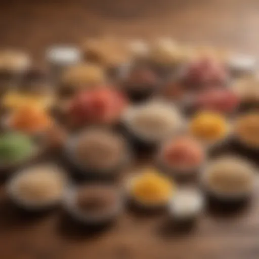 A variety of lean protein sources on a wooden table