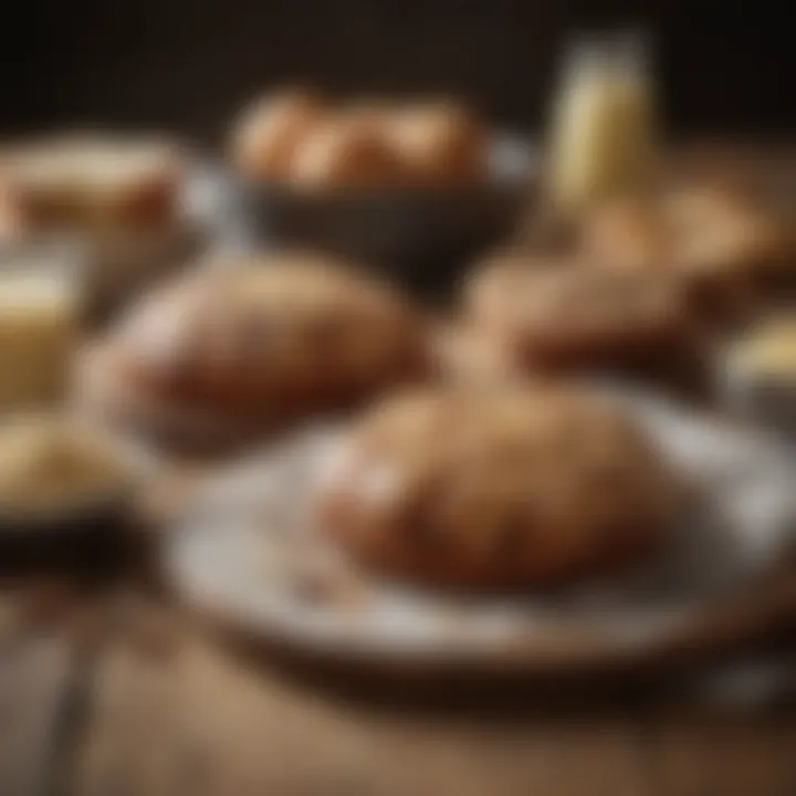 A selection of baked goods infused with liquid whey protein on a rustic table