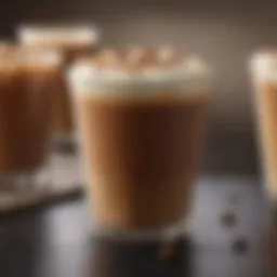 Aesthetic arrangement of low calorie coffee drinks with natural ingredients
