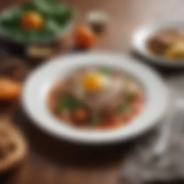 A beautifully plated low-carb dish showcasing innovative culinary techniques