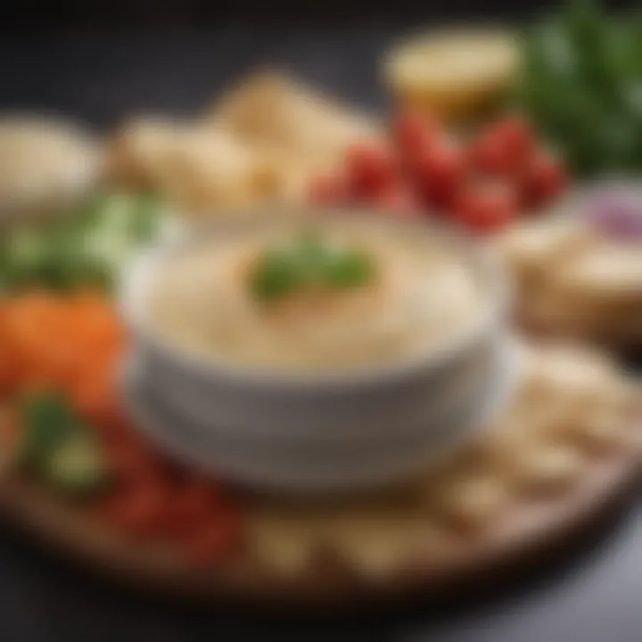 A vibrant display of fresh ingredients for low fat hummus