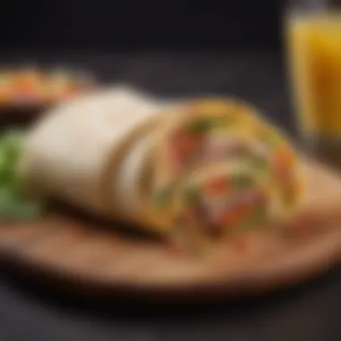 Innovative Recipes with Low Fat Tortilla Wraps Delicious low fat tortilla wrap recipe presentation
