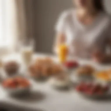 Healthy Breakfast with Non-Dairy Milk A person enjoying a glass of low sodium non-dairy milk alongside a healthy breakfast spread.