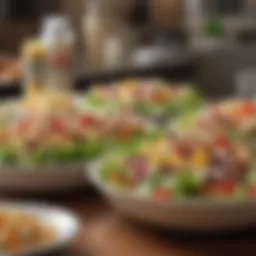 A vibrant array of fresh salads offered at Papa John's for lunch.