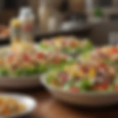 A vibrant array of fresh salads offered at Papa John's for lunch.