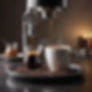An elegant setup showcasing the brewing of premium coffee in a sophisticated environment