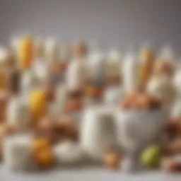 A vibrant array of milk-free alternatives displayed creatively