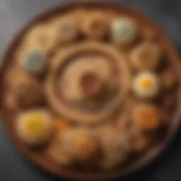 A vibrant display of various Moroccan cookies on a traditional platter