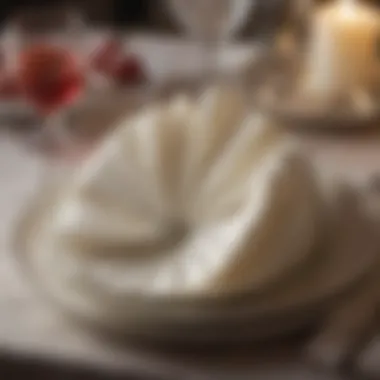 Fan fold napkin arranged with sophistication for a festive occasion