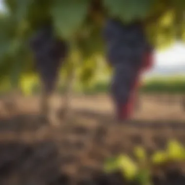 Vineyard of Grapes for No Sugar Wines A vineyard showcasing grapes used for no sugar wines