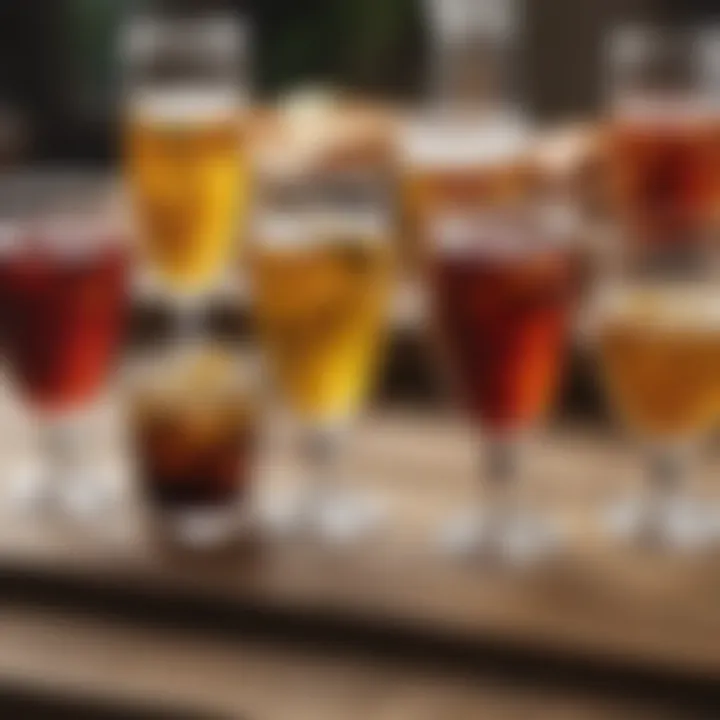 Diverse range of outdoor glasses on a wooden table