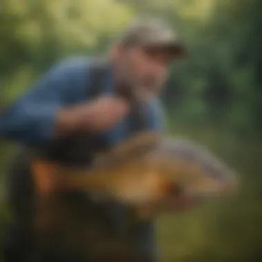 Sustainable Fishing for Panfish An eco-friendly fishing scene in a serene lake setting