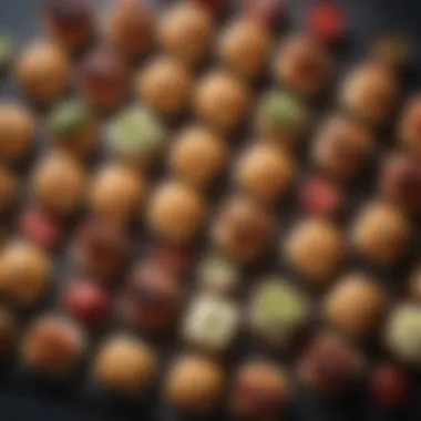 Artful Mini Sliders Artfully displayed mini sliders with diverse toppings and ingredients