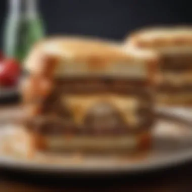 A beautifully plated patty melt on sourdough, emphasizing its layers and textures.