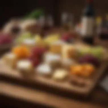 Charming Cheese Board Setup for Entertaining Warm and inviting setting featuring a cheese board ready for a gathering.