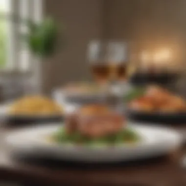 An elegant dining setup showcasing a keto meal.