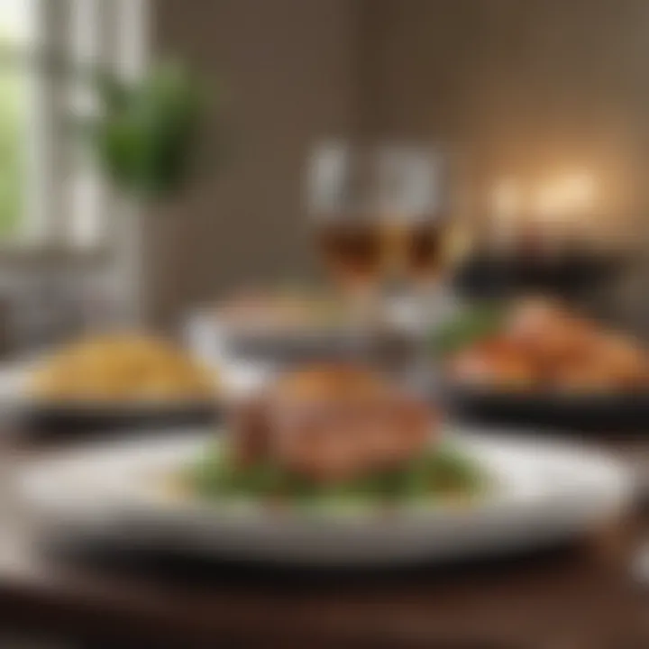 An elegant dining setup showcasing a keto meal.