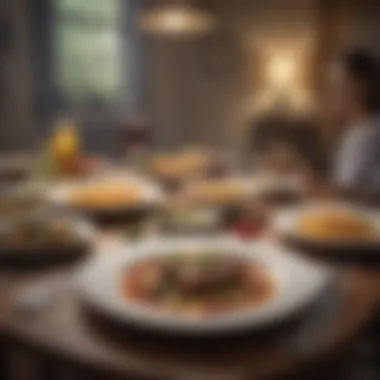 Inviting Dining Experience with Quick Meals An inviting dining setting featuring a time-saving meal experience