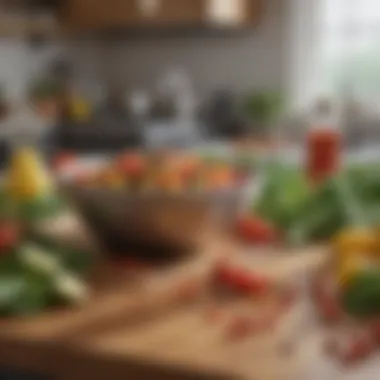 Fresh Ingredients for Efficient Cooking A vibrant array of fresh ingredients ready for quick meal preparation