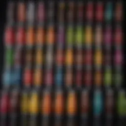 A vibrant display of various SodaStream flavour bottles arranged artistically.