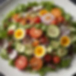 An elegant plate showcasing an assortment of vibrant salad ingredients