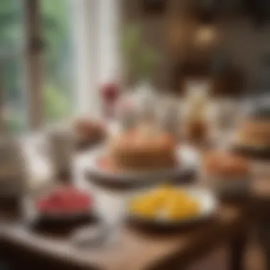 Inviting Breakfast Atmosphere A cozy breakfast setting with an inviting atmosphere, perfect for enjoying morning meals.