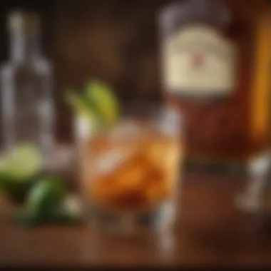 Beautifully Crafted Tequila Añejo Drink Close-up of a beautifully crafted tequila añejo drink