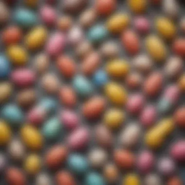 A close-up of unique and bizarre Easter candies highlighting their playful designs