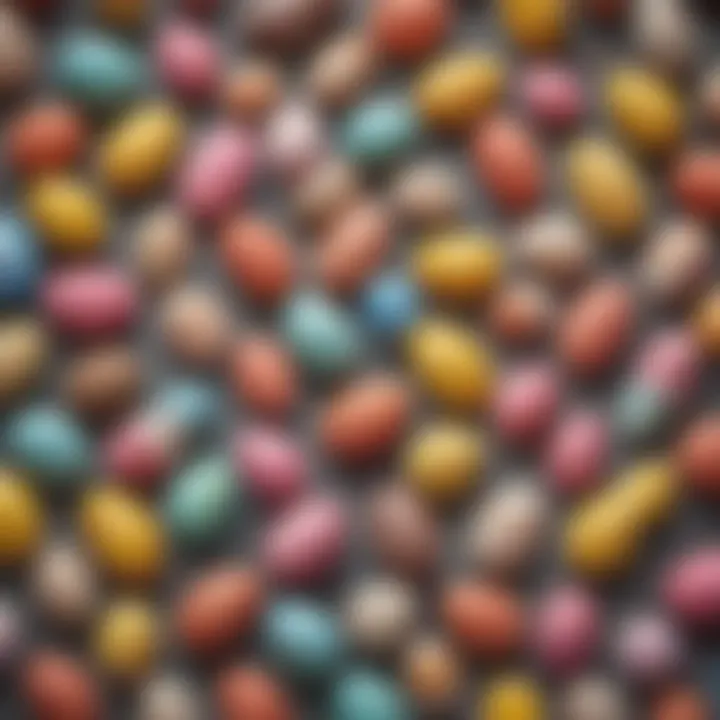 A close-up of unique and bizarre Easter candies highlighting their playful designs