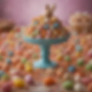 Nostalgic Easter Candy Traditions A nostalgic scene featuring traditional Easter candies from various cultures