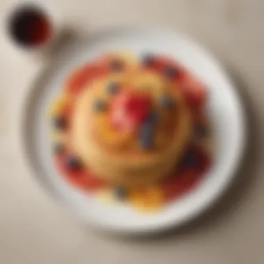 Artfully plated pancakes topped with fresh fruits and syrups, highlighting creativity in breakfast