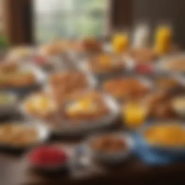 A sumptuous spread of all-day breakfast dishes, showcasing diversity and flavor