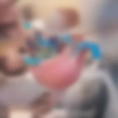 Nostalgia: Classic Bubble Gum Ice Cream A nostalgic scene featuring classic bubble gum ice cream in a retro ice cream parlor
