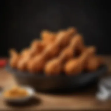 A variety of fried chicken dishes presented on a stylish platter