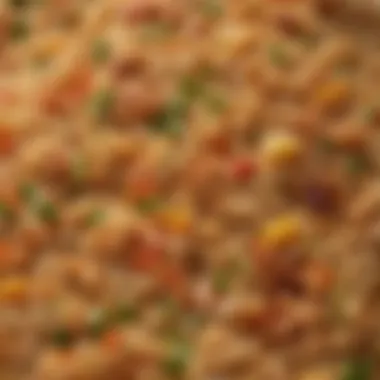 Flavor Enhancers for Fried Rice A close-up view of ingredients that enhance the flavor of fried rice.