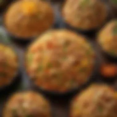 Global Fried Rice Variations An assortment of fried rice variations from different cultures displayed attractively.