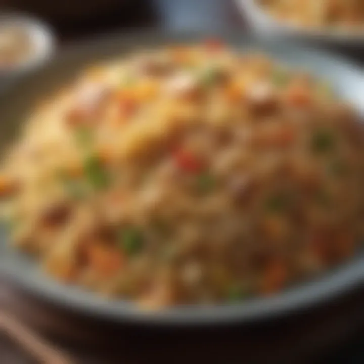 A beautifully arranged homemade fried rice dish ready to be enjoyed.