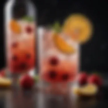 Refreshing Cocktail with Bubbles A refreshing cocktail garnished with frothy bubbles and fruit slices