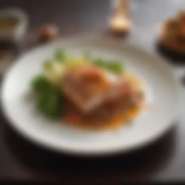 Artful Presentation of a Culinary Masterpiece A creative dish plated elegantly as a result of using a meal kit