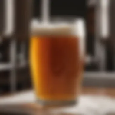 A close-up of freshly brewed beer with rich foam and color