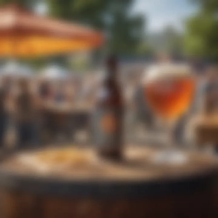 A vibrant outdoor beer festival featuring local craft breweries