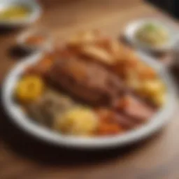 A sumptuous plate of gourmet comfort food, showcasing rich flavors and textures.