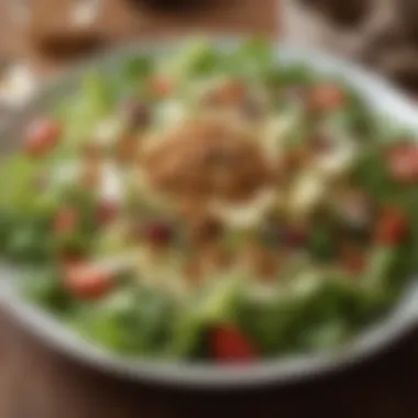 Nourishing Salad Delight A close-up of a rich, wholesome salad topped with nuts and seeds.