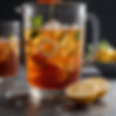 Infusion of fresh ingredients with iced tea maker