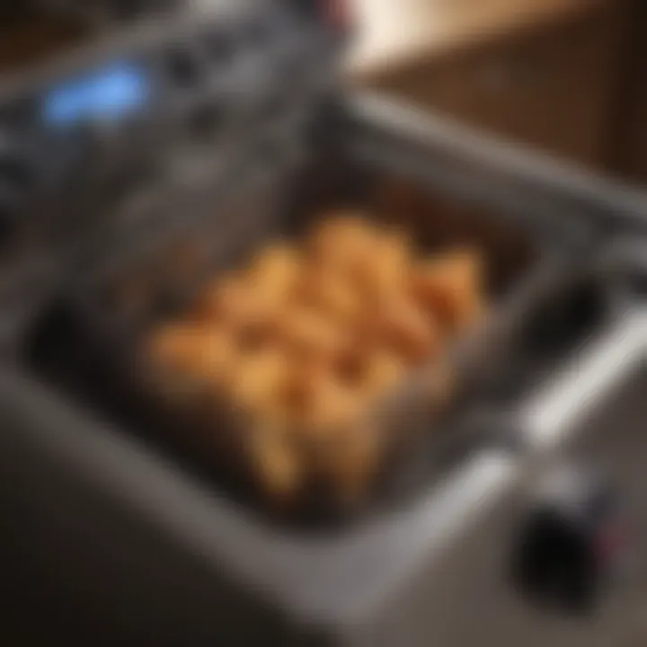 Close-up of essential features on a modern deep fryer